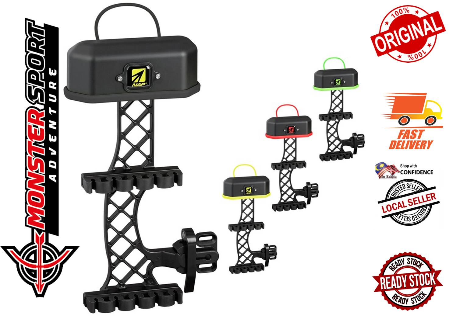 NAP Archery Apache Grid Double Bow Mounted Quiver for 5 Arrows